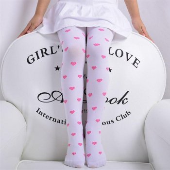 Charming Heart Velvet Tights for Girls