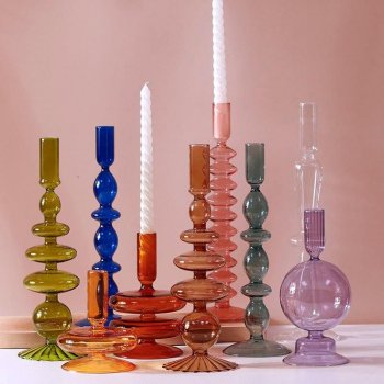 Modern Glass Candlestick Holders