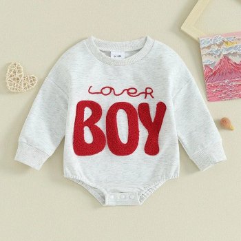 Cozy & Cute Baby Boys Long Sleeve Valentine's Day Romper
