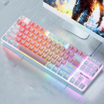 87-Key Wired Mechanical Keyboard with Multicolor Backlight