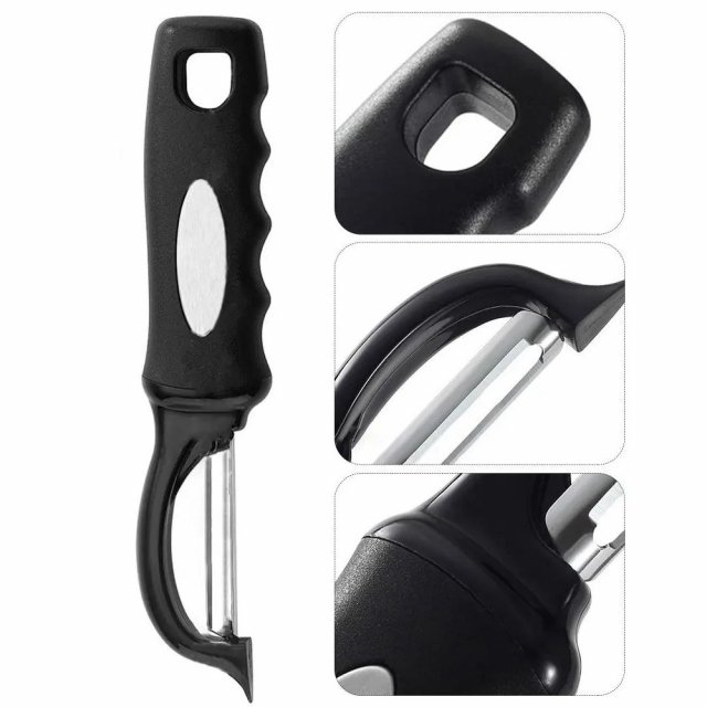 Black Stainless Steel Vegetable Peeler - Image 3