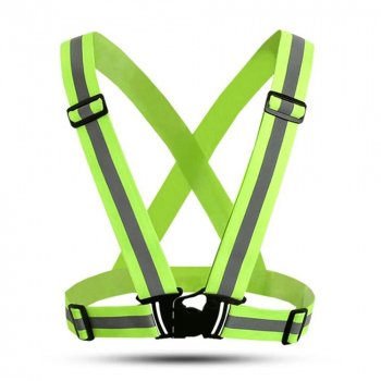 High-Visibility Adjustable Safety Vest with Reflective Straps for Night Activities
