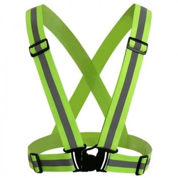 High-Visibility Adjustable Safety Vest with Reflective Straps for Night Activities