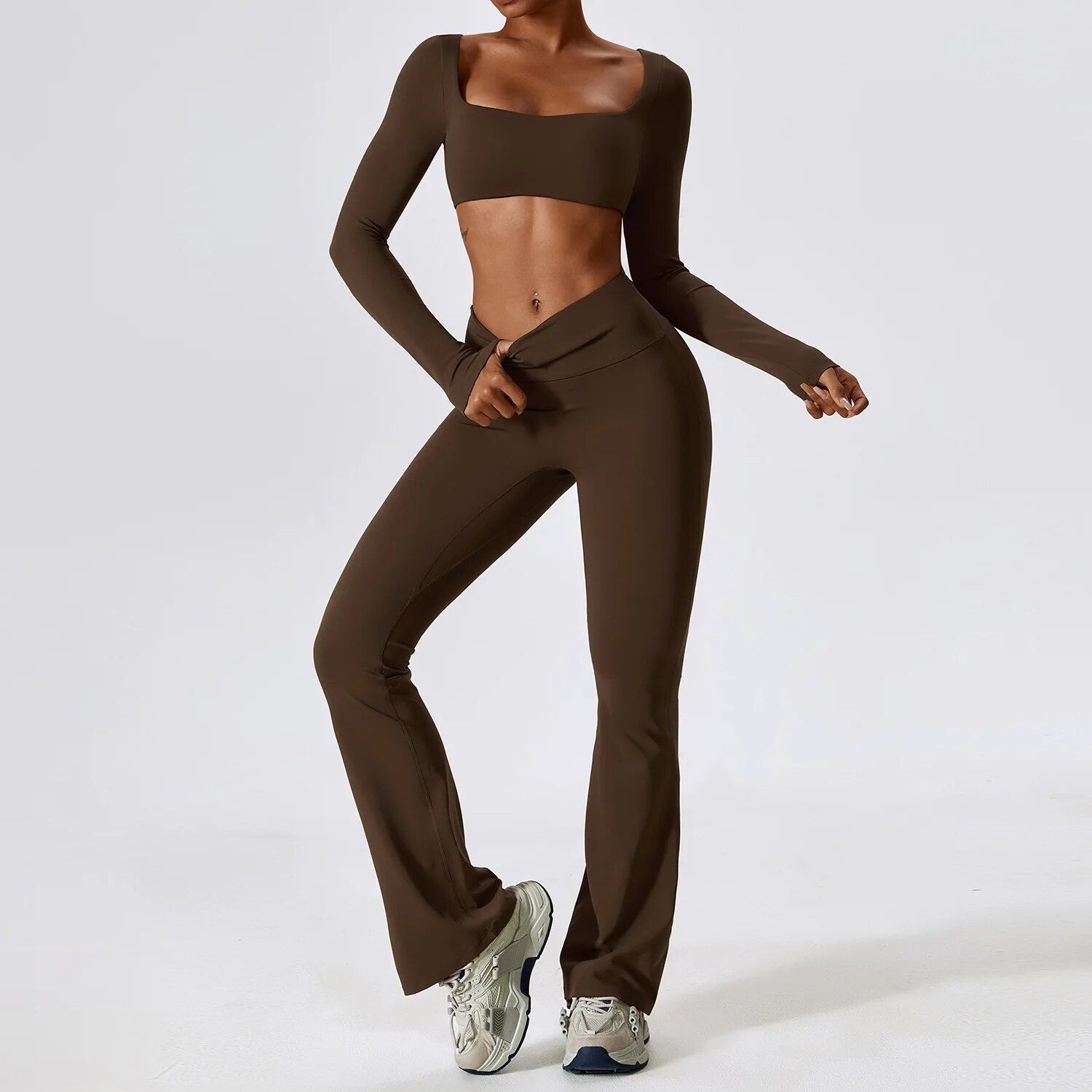 Brown - Long Sleeve Set