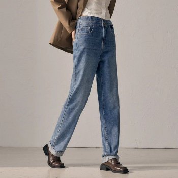 Women's High Waist Fleece Straight Pants