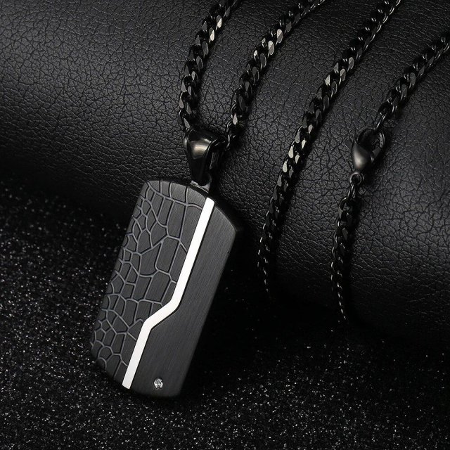 Stainless Steel Shield Pendant Necklace - Image 3