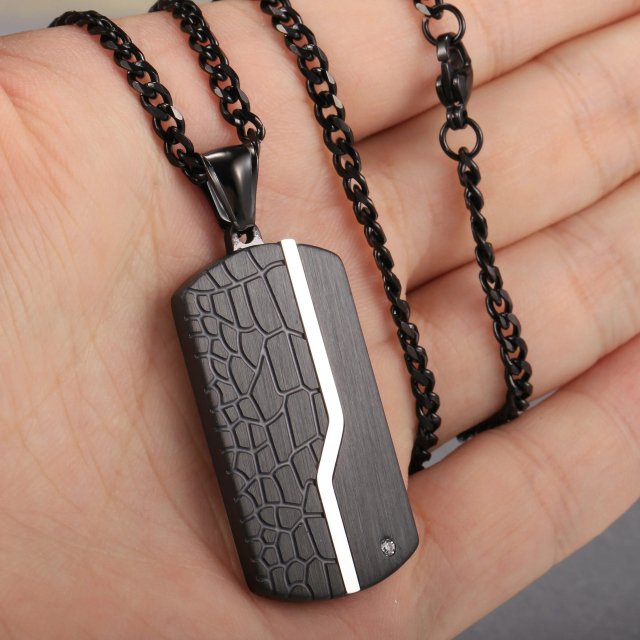 Stainless Steel Shield Pendant Necklace - Image 5