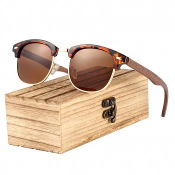 Classic Polarized Wooden Sunglasses Fashion Accessories Sunglasses Style: Leopard Tea Wood