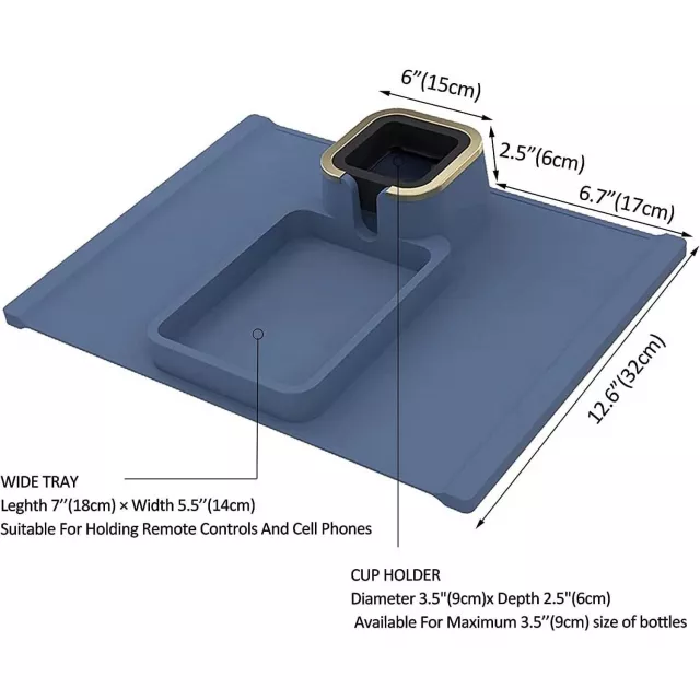 Multi-Functional Silicone Sofa Armrest Organizer with Cup Holder