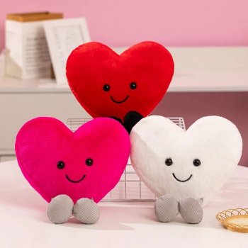 Heart Pillow Smiling Face with Legs