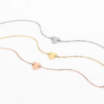Heart Charm Stainless Steel Bracelet for Women