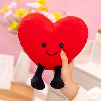 Heart Pillow Smiling Face with Legs
