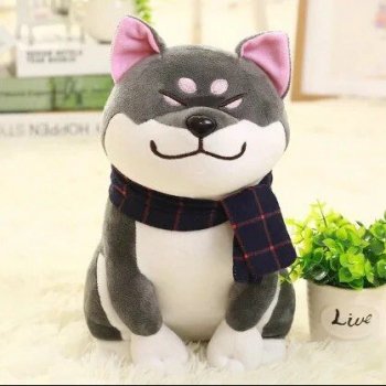Shiba Inu Scarf-Wearing Plush Toy