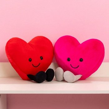 Heart Pillow Smiling Face with Legs