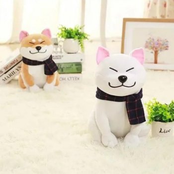 Shiba Inu Scarf-Wearing Plush Toy
