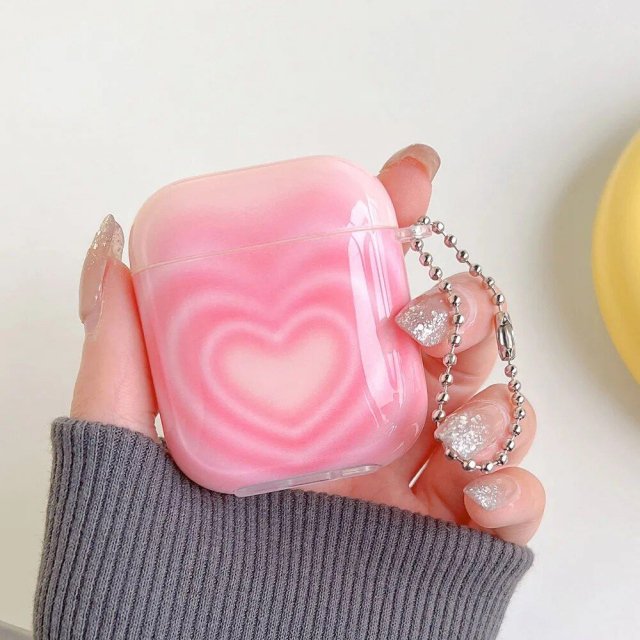 Korean Pink Hearts AirPods Case