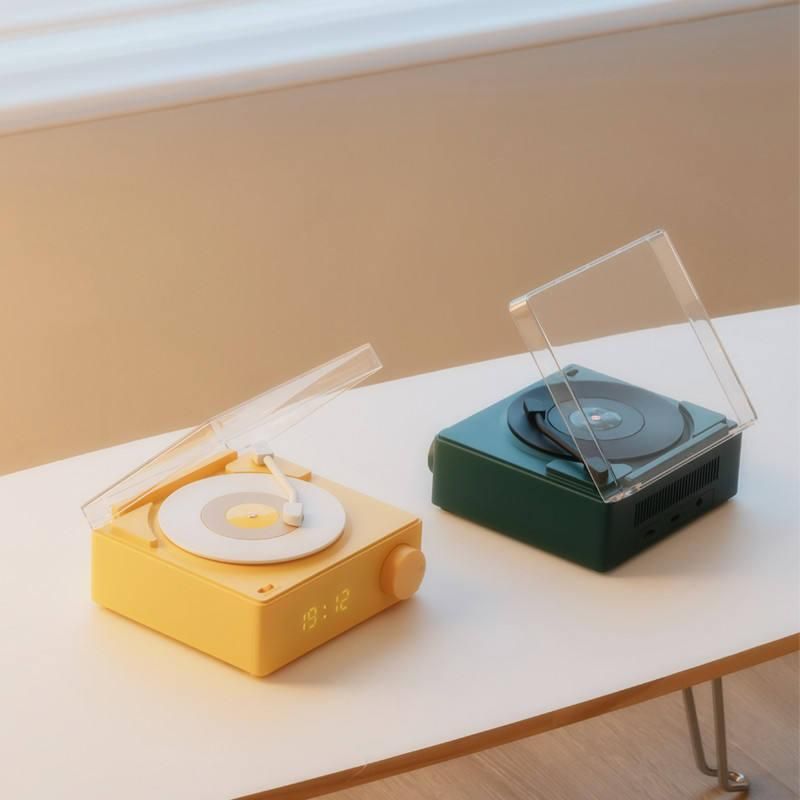 Speaker bluetooth-compatible Wireless Music Speaker Clocks Music Box Retro TF Card MP3 Speakers with Alarm Clock Type C Charging