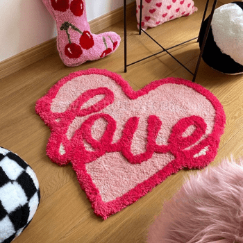 Alternative view of Charming Heart-Shaped Fluffy Rug