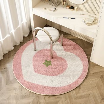 Alternative view of Chic Cartoon Peach Heart Plush Rug