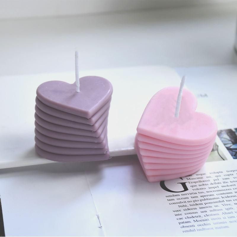 3D Rotating Love Candle Mold Stacking Heart-shaped Aromatic Candle Gypsum Process Resin Soap Cake Decoration Mold Handmade Molds