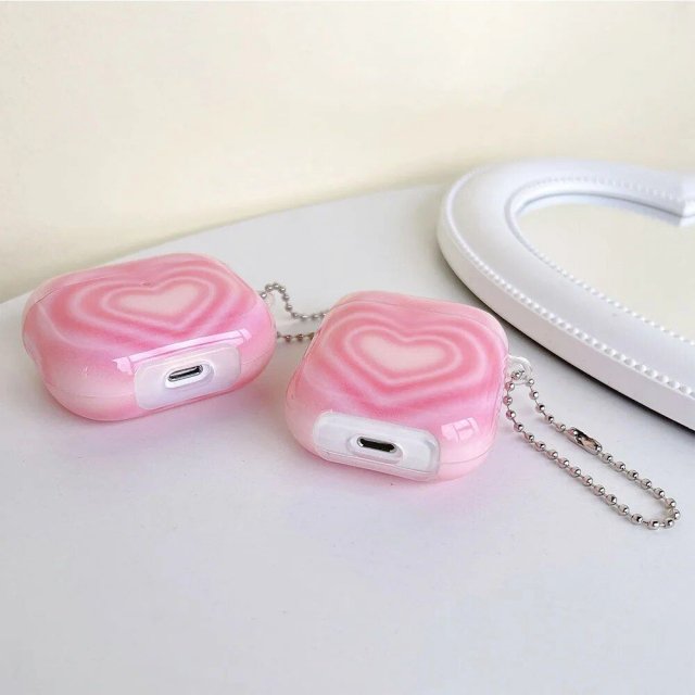 Korean Pink Hearts AirPods Case