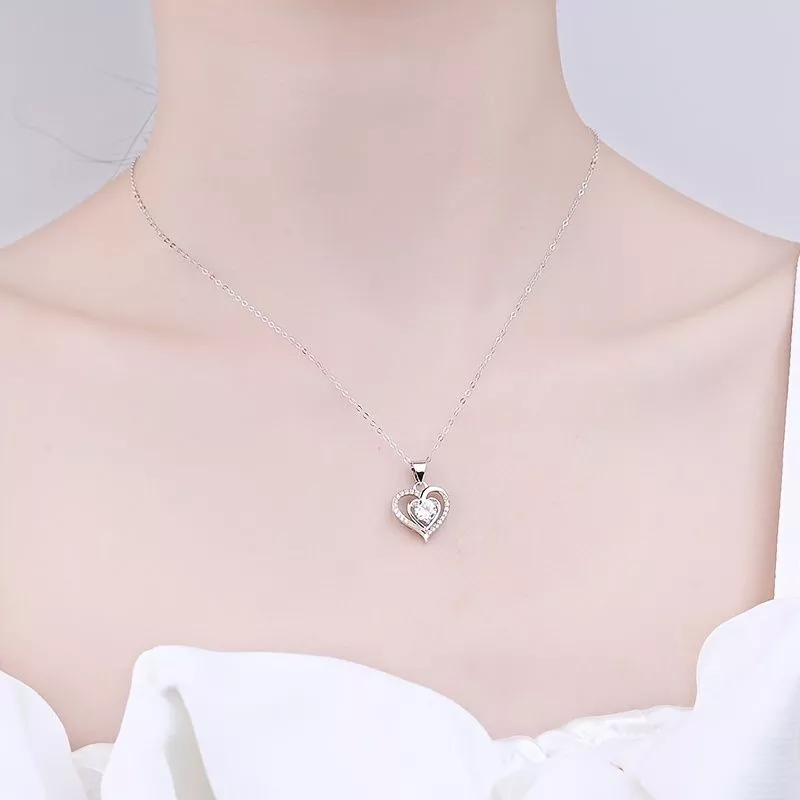 3ct moissanite pendant necklace 925 sterling silver d color ideal cut necklace wedding jewelry for women 1