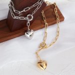Trendy Heart Pendant Long Chain Necklace for Women