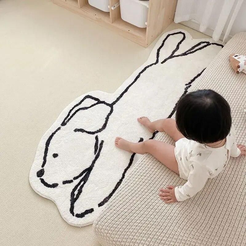 Bedside Rugs White Carpet Thickened Cartoon Door Mat Bedroom Rug LivingRoom Decorative IG Cute Kitten Puppy Customized 양탄자 тапис