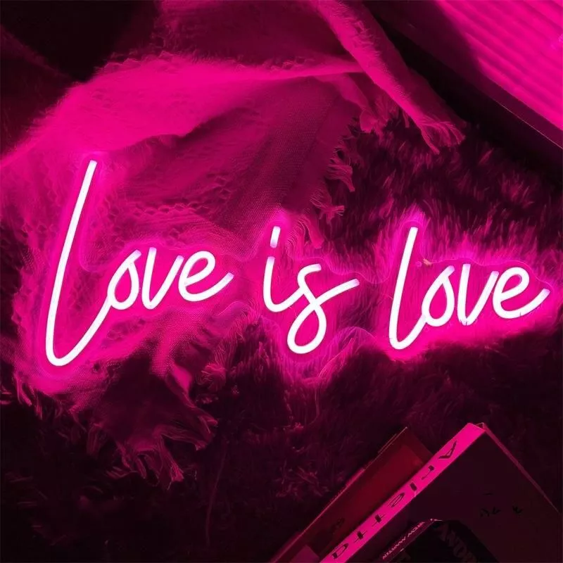 Love Is Love LED Neon Sign Pink Room Decoration Wedding Party Decor Birthday Gifts Neon Lights LED Sign USB Neon Lamp LED Lights