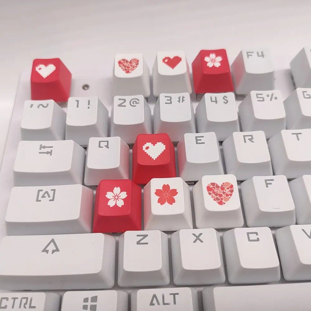 Pixel Heart Keycap for Mechanical Keyboards Accessories Gadgets Special Deals