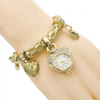 Fashionable Heart-Shaped Ladies' Bracelet Watch