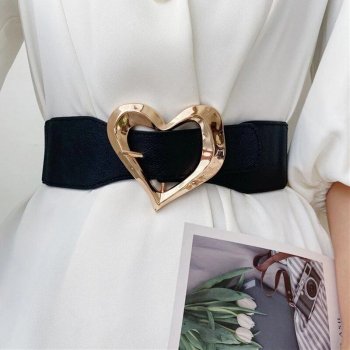 Chic Heart Buckle Wide Belt