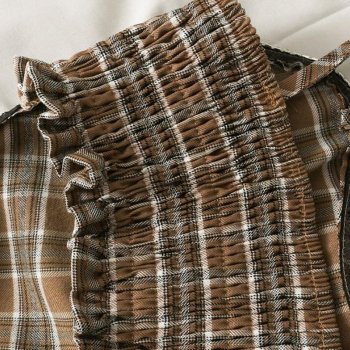 Plaid Heart Ringstone Camisole Crop Top
