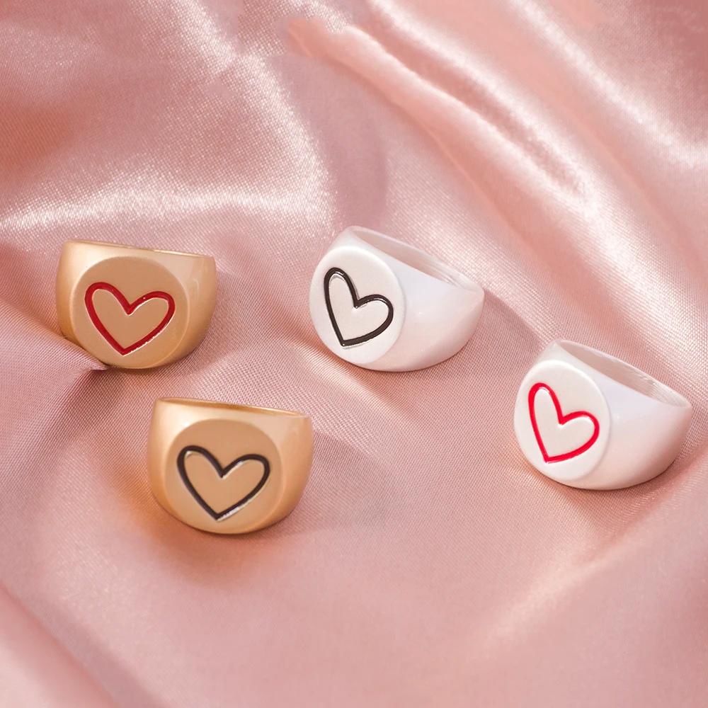 Lost Lady Female Women's Rings Wedding Alloy Enamel Love Heart Eye Round Rings Gifts Women Girl Party Fashion Jewelry Wholesale