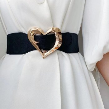 Chic Heart Buckle Wide Belt