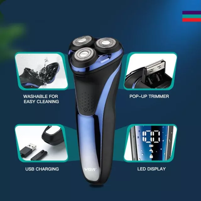 Waterproof 3D Rotary Electric Shaver & Beard Trimmer