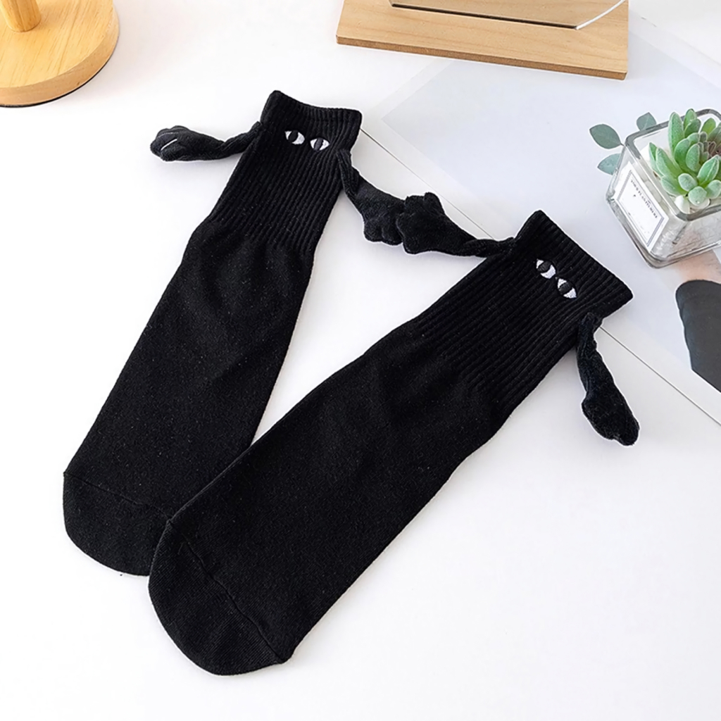 Partideal 4 Pairs Funny Magnetic Socks - Novelty Hand Holding Hands