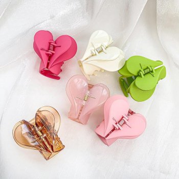 Alternative view of Colorful Double Layer Heart Hair Claw
