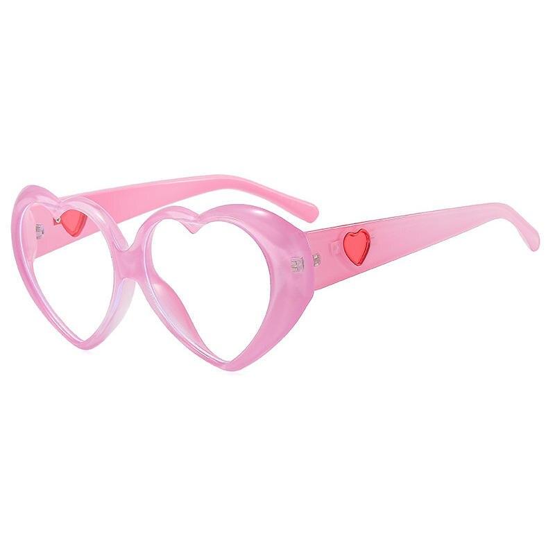 OEC CPO Fashion Heart Shaped Glasses Women Oversized Colorful Clear Lens Eyewear Frame Female Transparent Optical Glasses