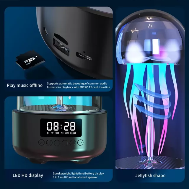 Creative Jellyfish Bluetooth Speaker with RGB Lighting and 2000mAh Battery