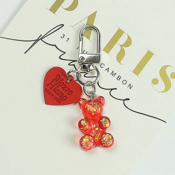 Cute Cartoon Bear Heart Keychain