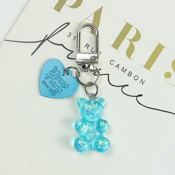 Cute Cartoon Bear Heart Keychain