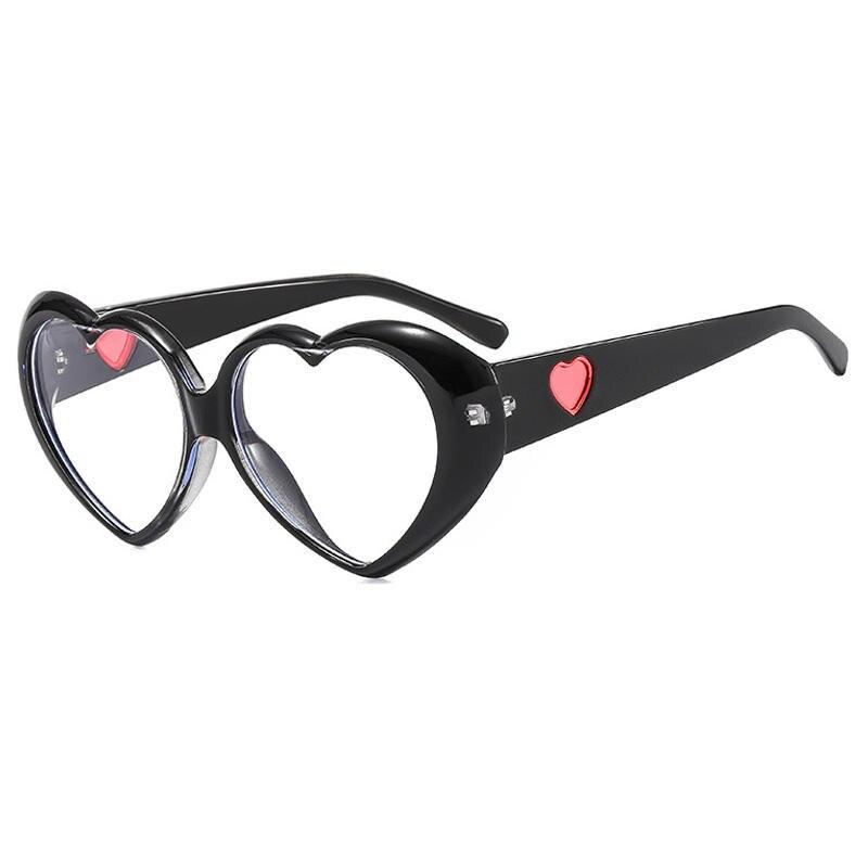 OEC CPO Fashion Heart Shaped Glasses Women Oversized Colorful Clear Lens Eyewear Frame Female Transparent Optical Glasses