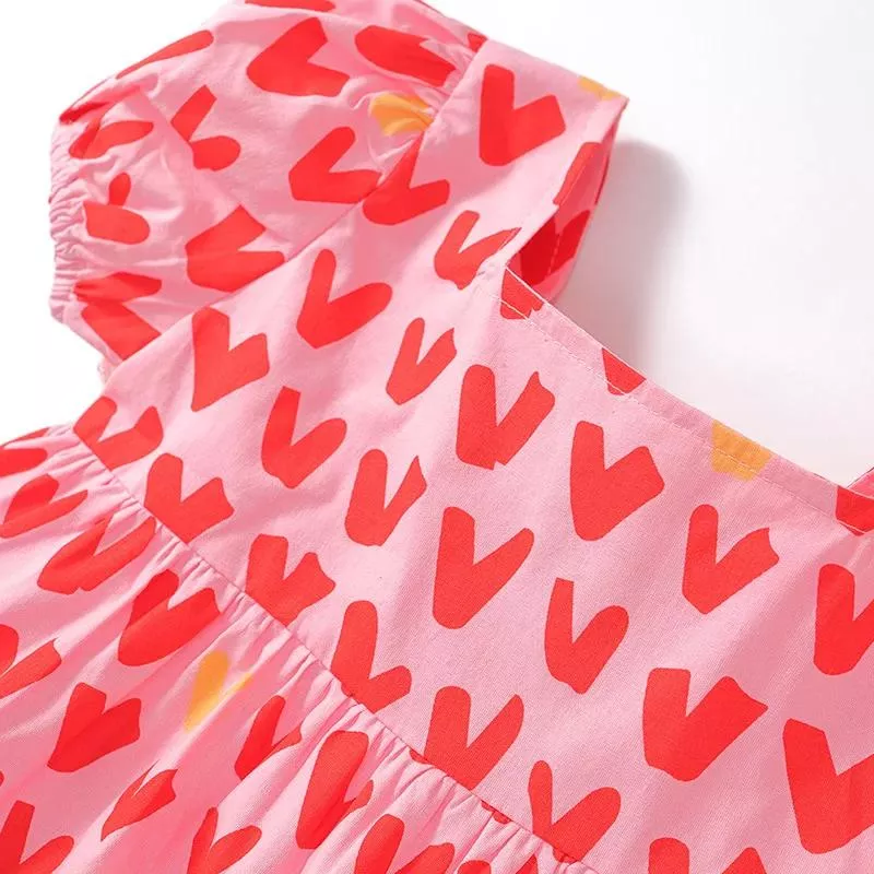 2-8T Todder Kid Baby Girl Heart Print Dress Summer Clothes Short Sleeve Cute Sweet Infant T Shirt Dress Elegant Cute Outfit 2-8T Todder Kid Baby Girl Heart Print Dress Summer Clothes Short Sleeve Cute Sweet Infant T Shirt Dress Elegant Cute Outfit