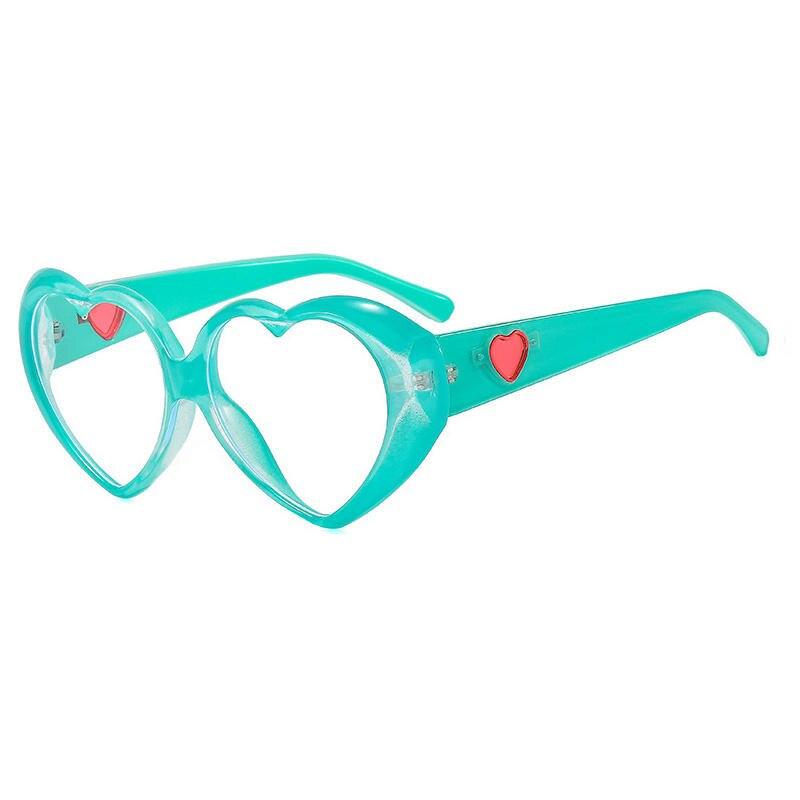 OEC CPO Fashion Heart Shaped Glasses Women Oversized Colorful Clear Lens Eyewear Frame Female Transparent Optical Glasses
