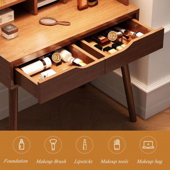 Modern Nordic Minimalist Dressing Table with Mirror – Elegant Home Makeup Station