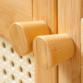 Solid Wood Bamboo Wardrobe - Compact and Elegant Bedroom Organizer