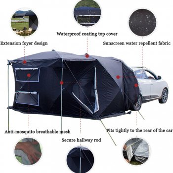 6-Person Instant Pop-Up Car Rear Extension Tent | Waterproof, Ultralight Outdoor Camping Shelter