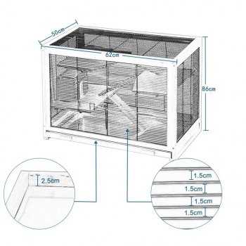 Deluxe Wooden Hamster & Small Pet Cage with Multi-Level Play Space