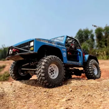1/10 Scale Off-Road RC Crawler Car Kit with Two-Speed Gearbox and LED Lights
